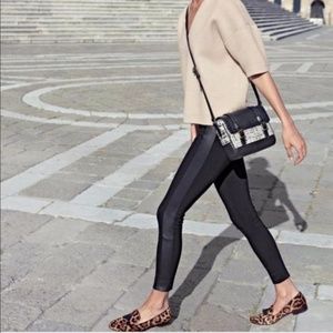 J. Crew Pixie Pant Leather Tuxedo Stripe Black Slim Skinny Pants